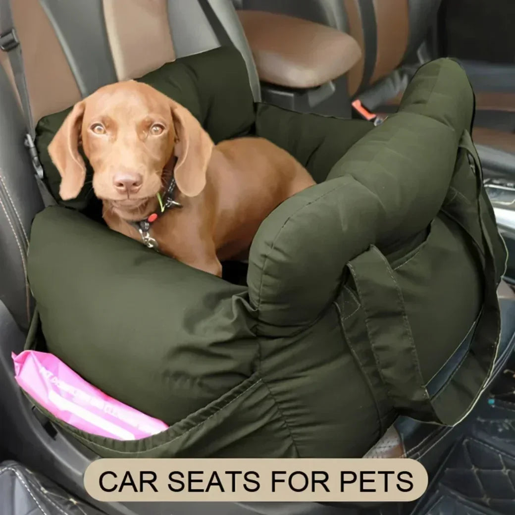 Dog Car Seat with Safety Belt & Non-Slip Base