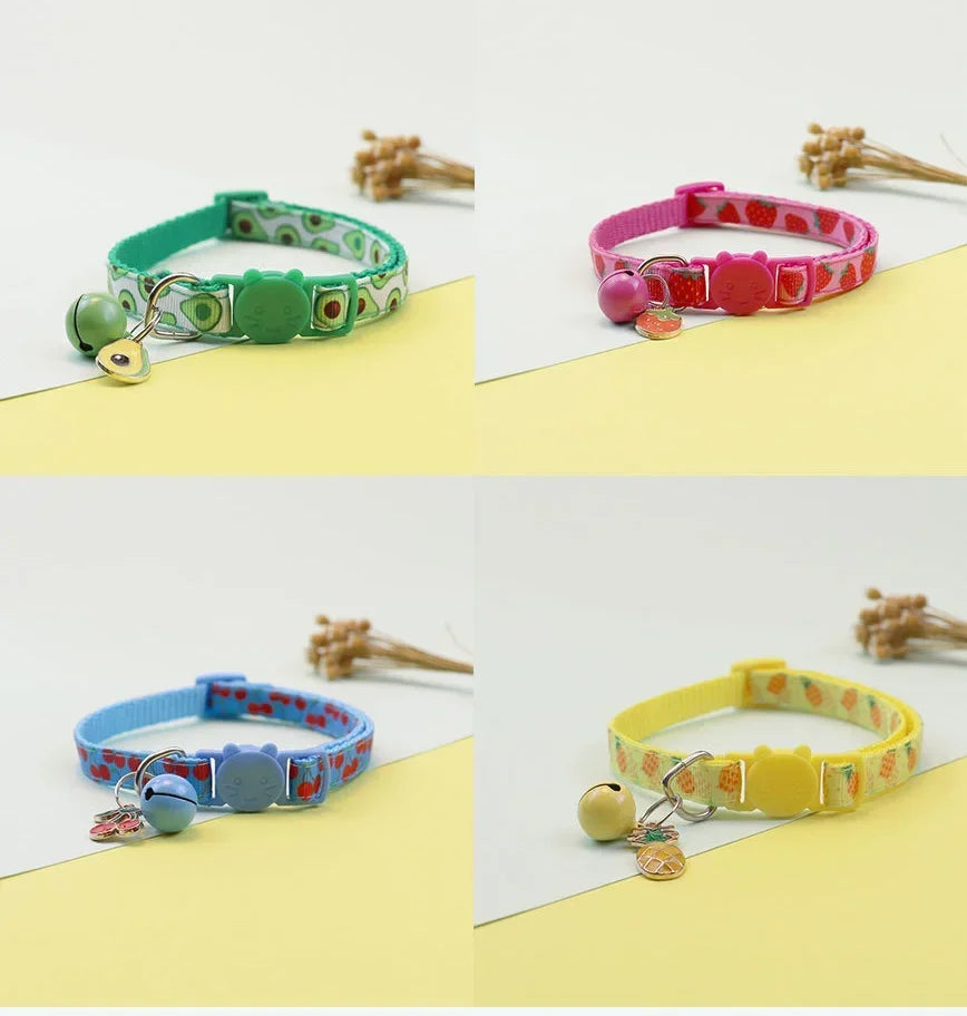 Fruit-Themed Pet Collar with Bell