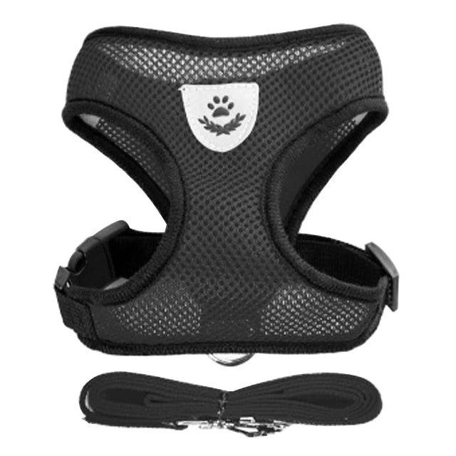 Breathable Mesh Vest Harness & Lead Set for Small to Medium Cats and Dogs