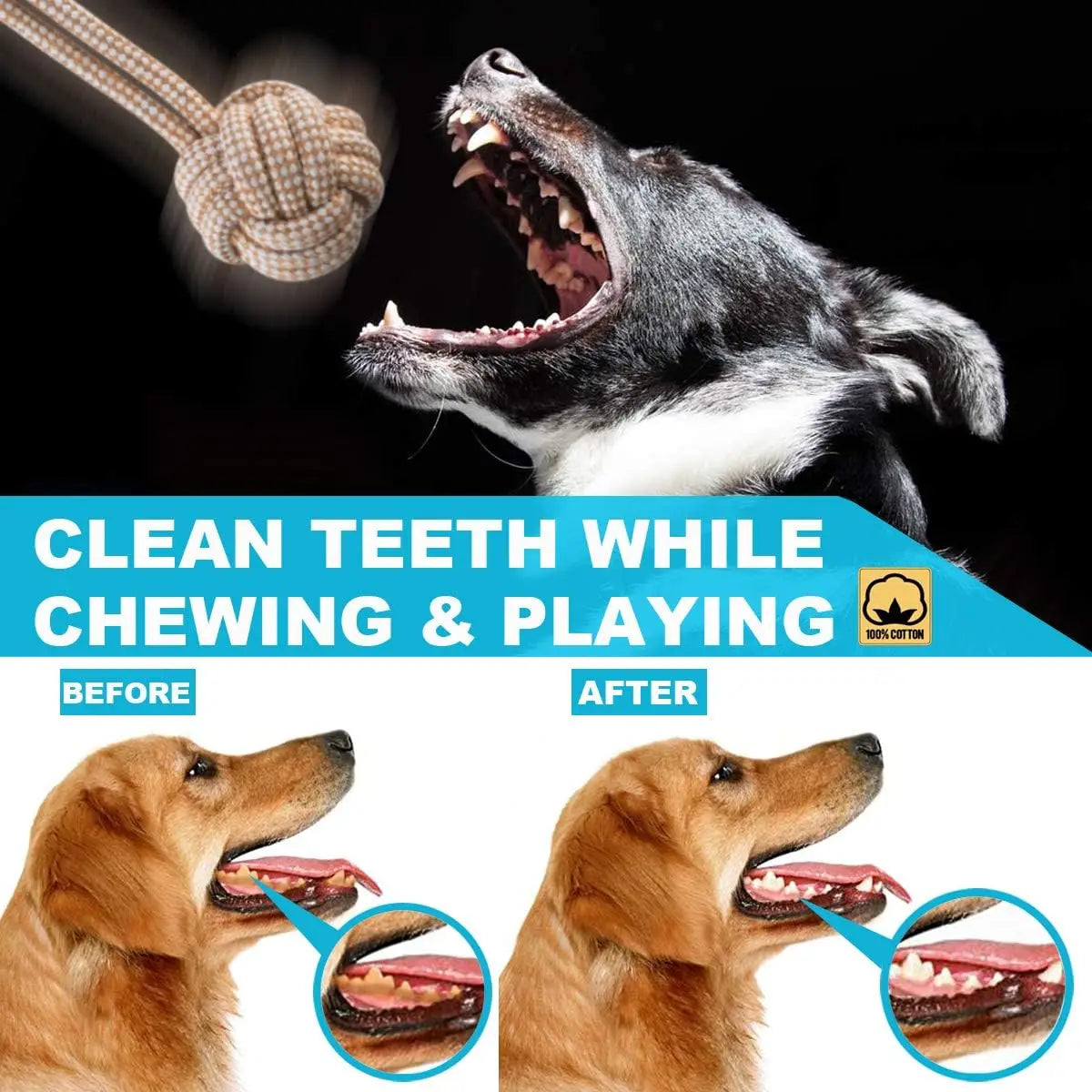 Cotton Rope Knot Chew Toy for Dogs & Cats