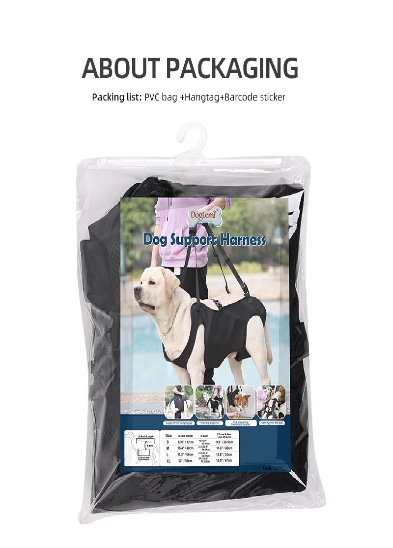 Dog Body Support Lift Harness for Injured, Disabled & Elderly Dogs – Soft Oxford Carry Sling