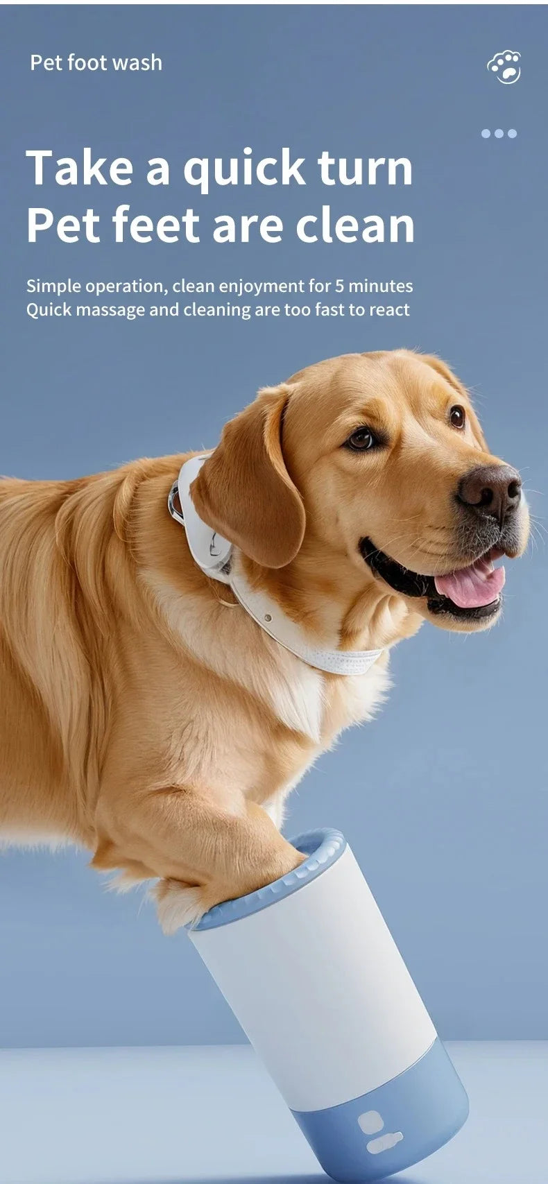 Portable Electric Pet Paw Cleaner | Low Noise & Waterproof