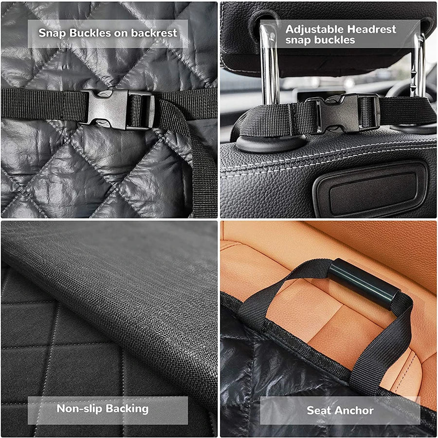 Waterproof Quilted Dog Front Seat Cover with Non-Slip Backing