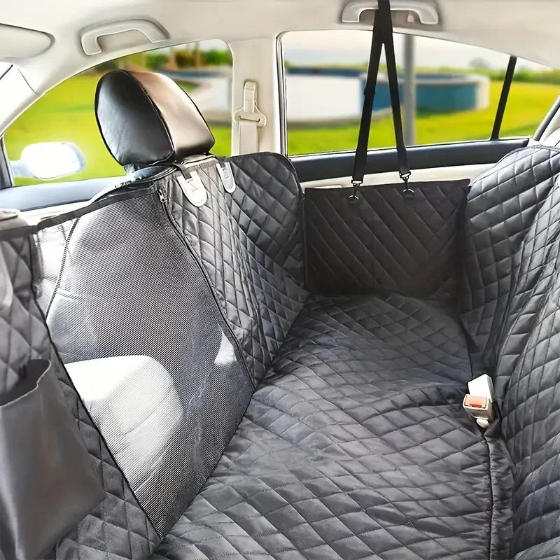 Housse de siège de voiture hamac imperméable antidérapante pour chien avec fenêtre en filet