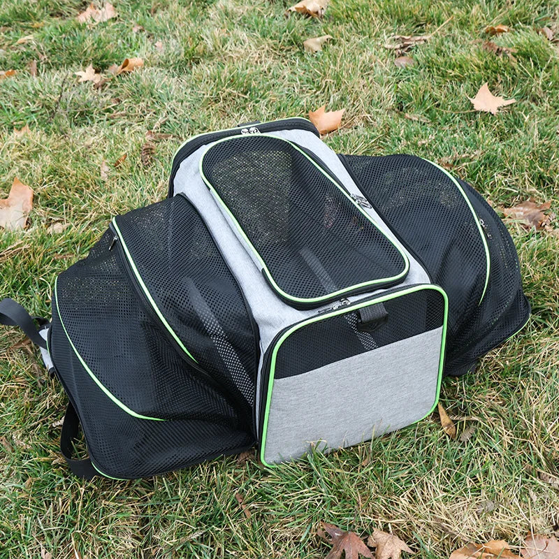Foldable Expandable Pet Carrier Bag | Breathable Mesh Handheld Bag for Cats & Small Dogs