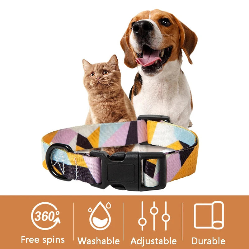 Bohemian Style Dog Collar & Leash Set – Adjustable for Small, Medium & Large Dogs