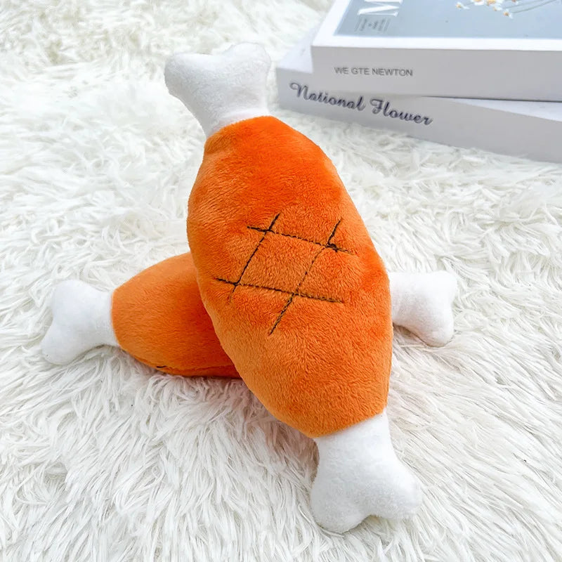 Jouet couineur en peluche carotte pour chats et petits chiens