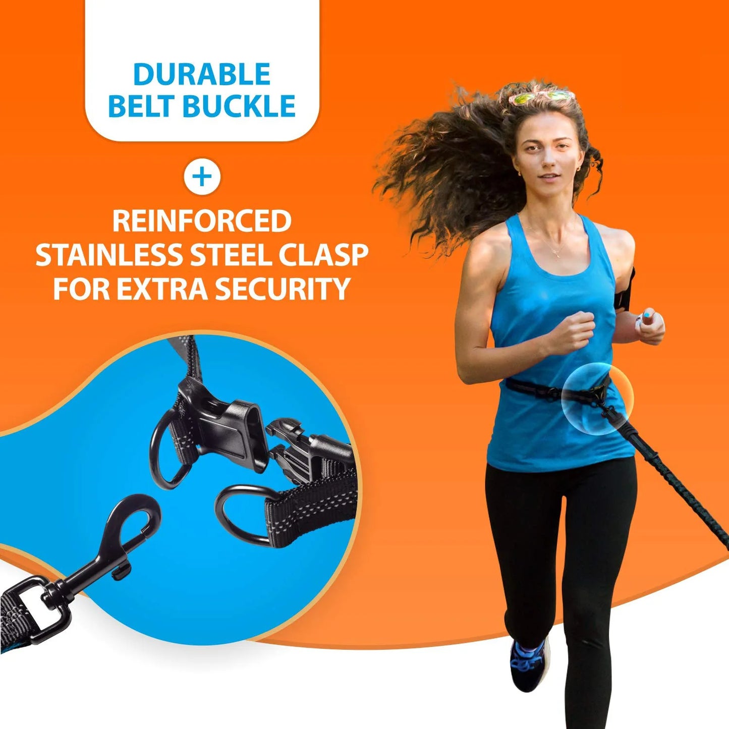 Double Dog Leash with Elastic Shock Absorber