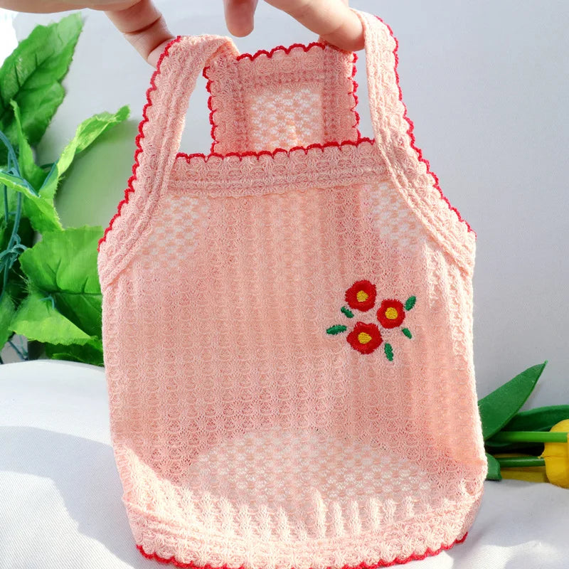 Solid Cotton Dog Vest - Breathable Summer Clothing for Small Dogs