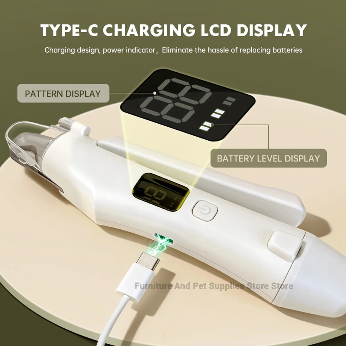 2-in-1 Electric Pet Nail Clipper & Grinder with LED