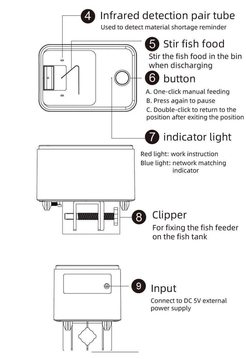 Smart WiFi Automatic Fish and Turtle Feeder - Multiple Capacity Options