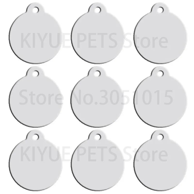 Personalised Laser-Engraved Pet ID Tags – Aluminium Round Pendants, Pack of 100