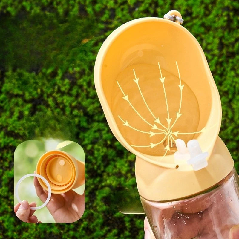 Portable Pet Water Bottle with Drinking Bowl