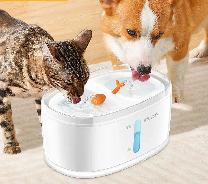 Dual Bowl Automatic Pet Water Fountain for Multiple Cats and Dogs