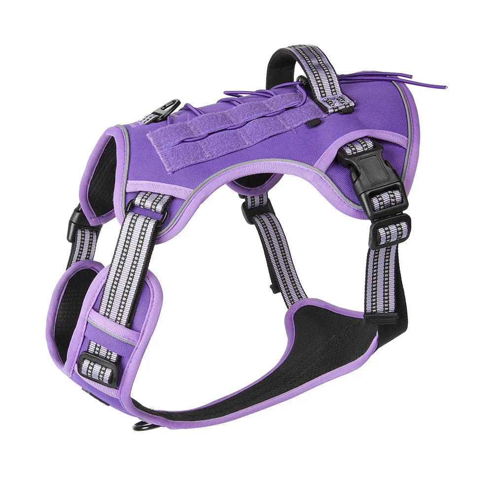 No-Pull Reflective Tactical Dog Harness Vest