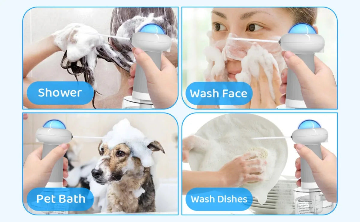 Electric Foaming Pet Shampoo Dispenser for Dogs & Cats