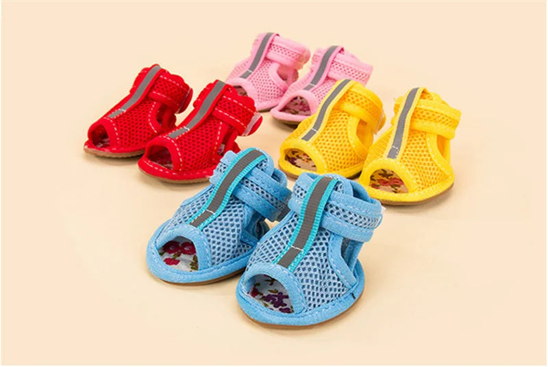 Mesh Sandal Shoes for Small Dogs & Cats — Set of 4