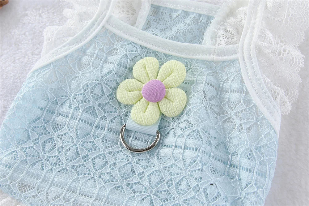 Lace Princess Dress with D-Ring for Small Dogs & Cats