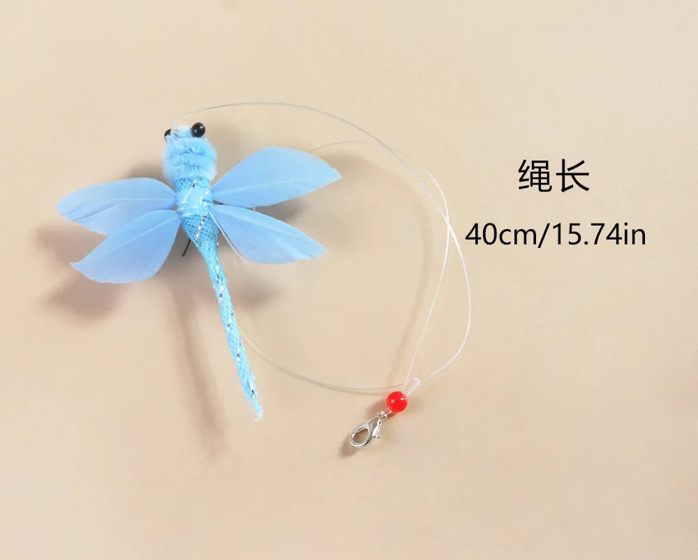 Hands-Free Butterfly Cat Wand Toy with Suction Cup & Bell