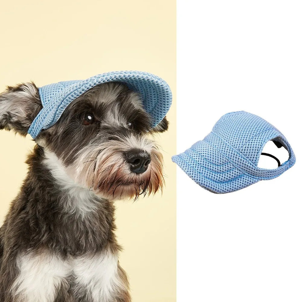 Mesh Dog & Cat Baseball Sun Cap with Ear Holes | Adjustable Outdoor Summer Sunhat for Puppies & Small to Large Dogs