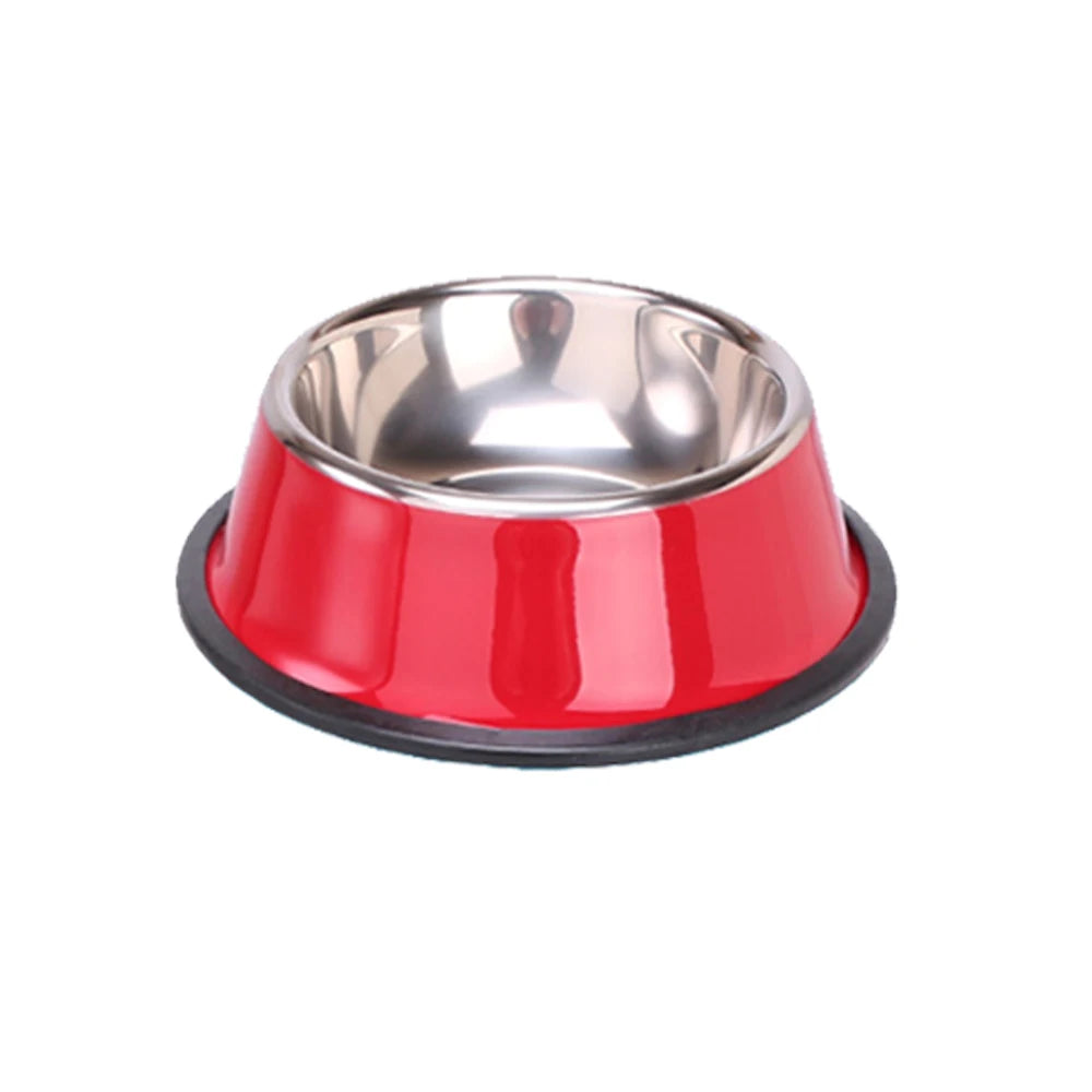 Stainless Steel Anti-Slip Pet Food Bowl for Cats & Dogs