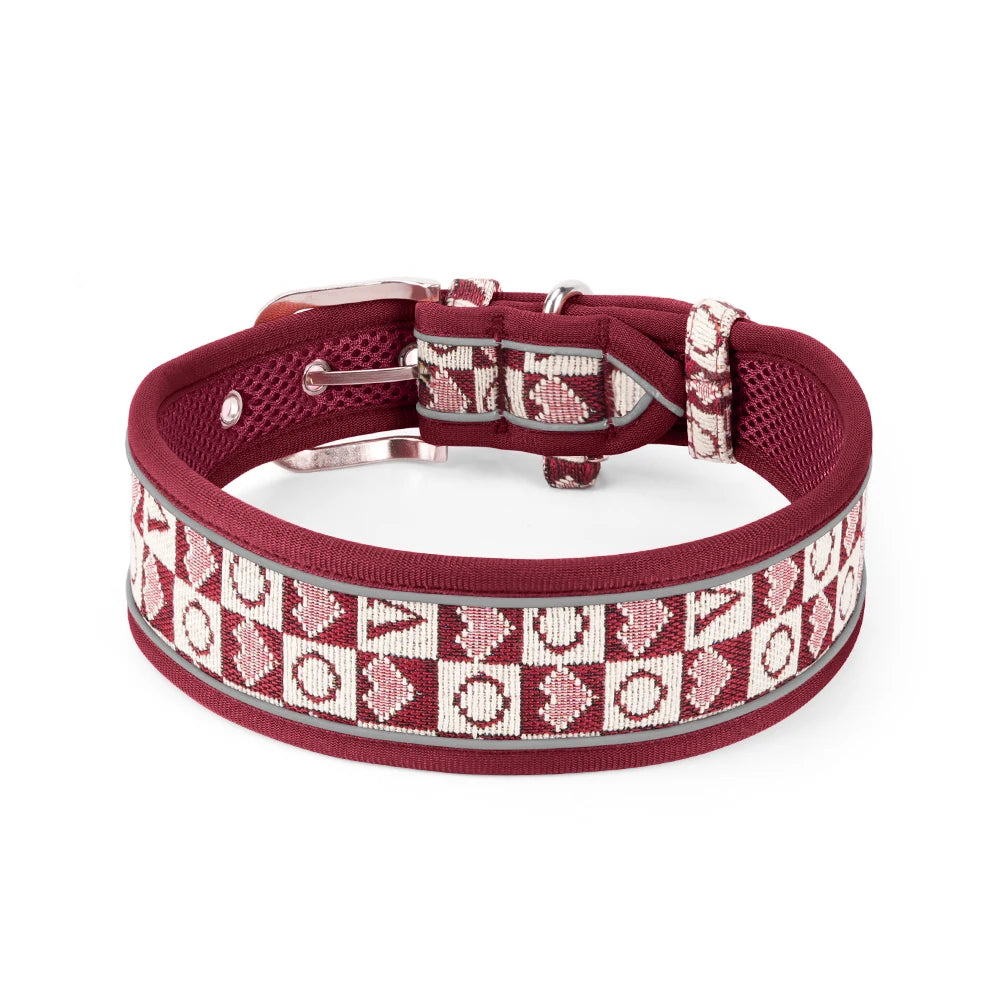 Wide Reflective Dog Collar with No-Pressure Fit
