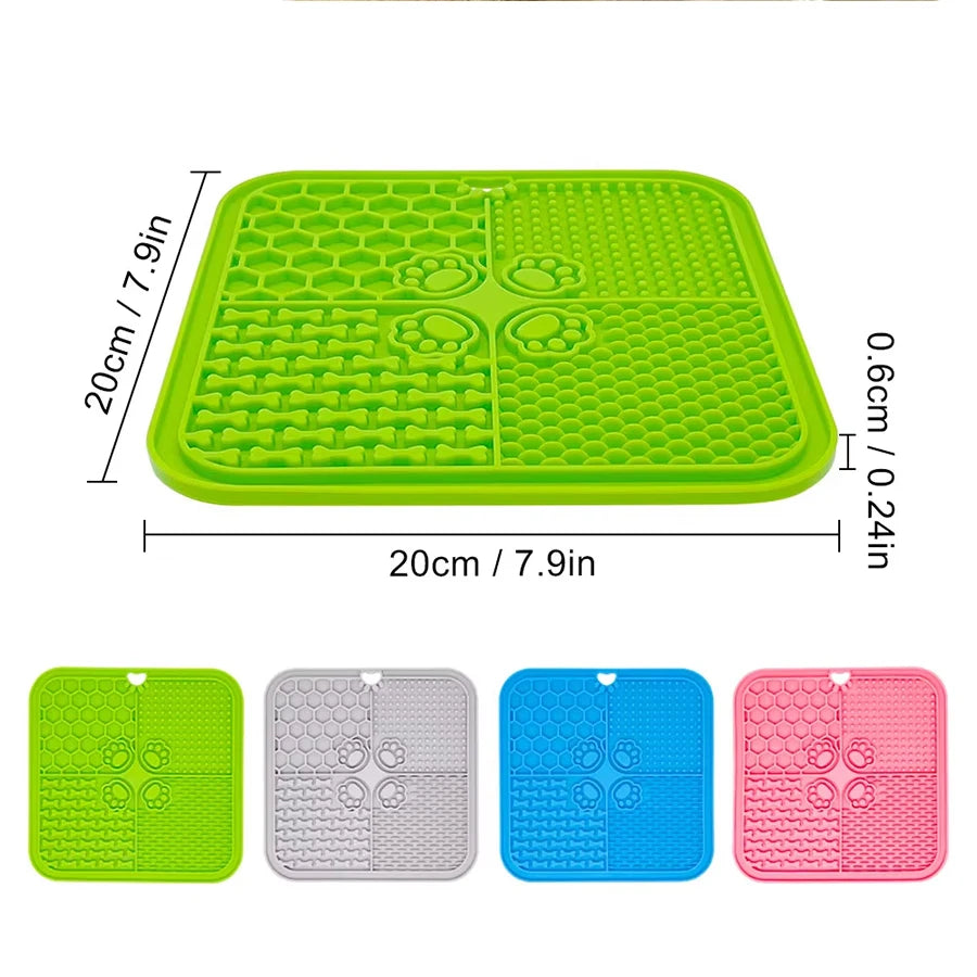 Silicone Slow Feeding Lick Mat with Spatula