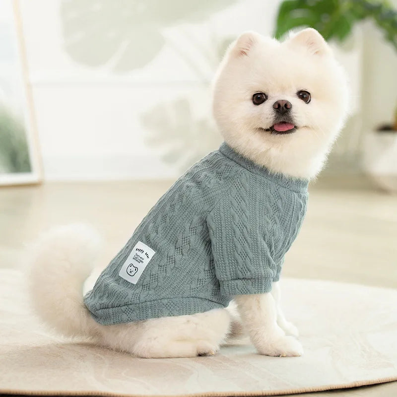 Knitted Dog Sweater for Autumn and Winter