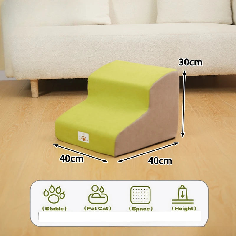 Memory Foam Pet Ramp Stairs for Dogs & Cats – Removable Washable Cover, 2, 3 & 4 Step Options