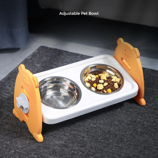 Double Pet Feeding Bowl with Non-Slip Stand