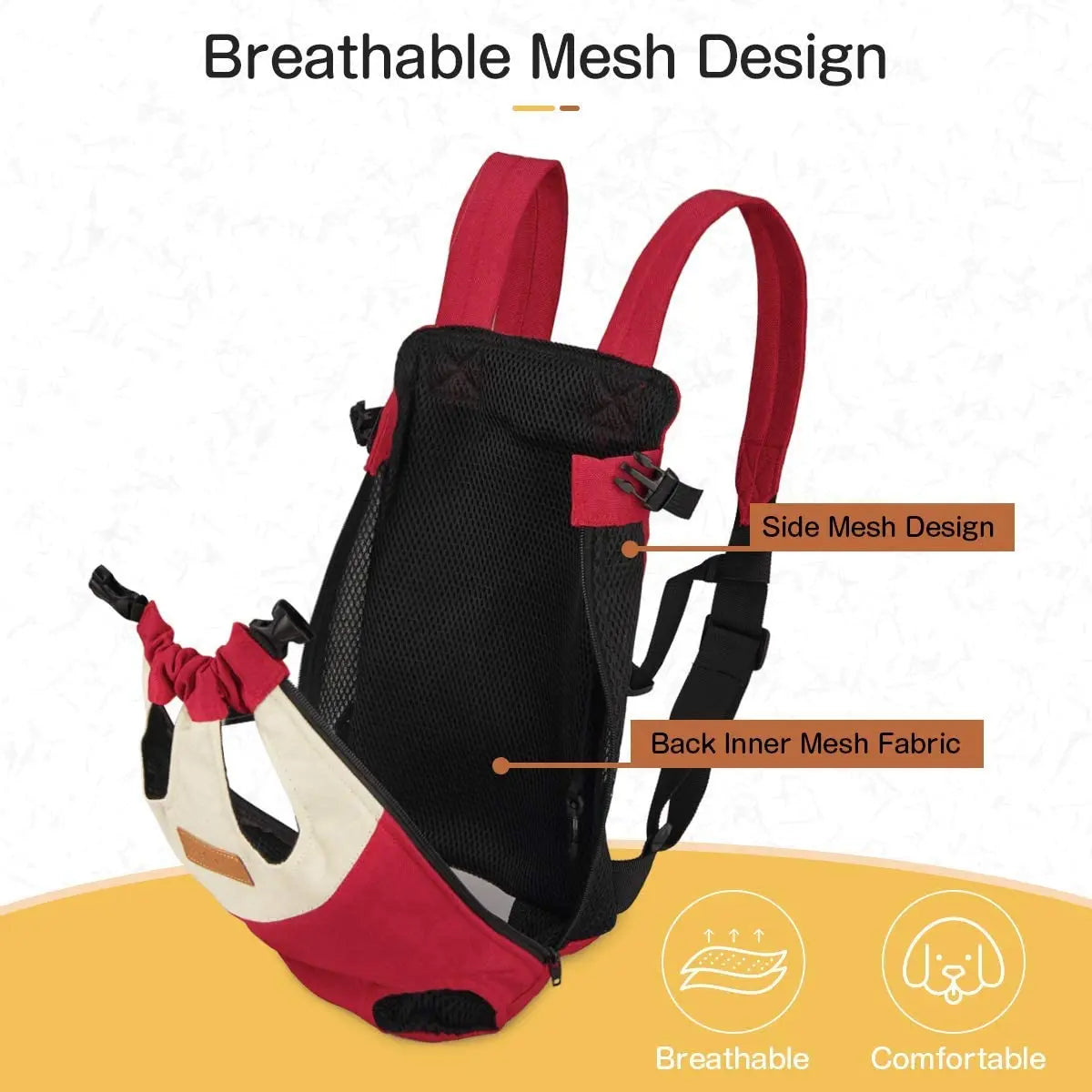 Breathable Mesh Pet Carrier Backpack for Small Dogs & Cats