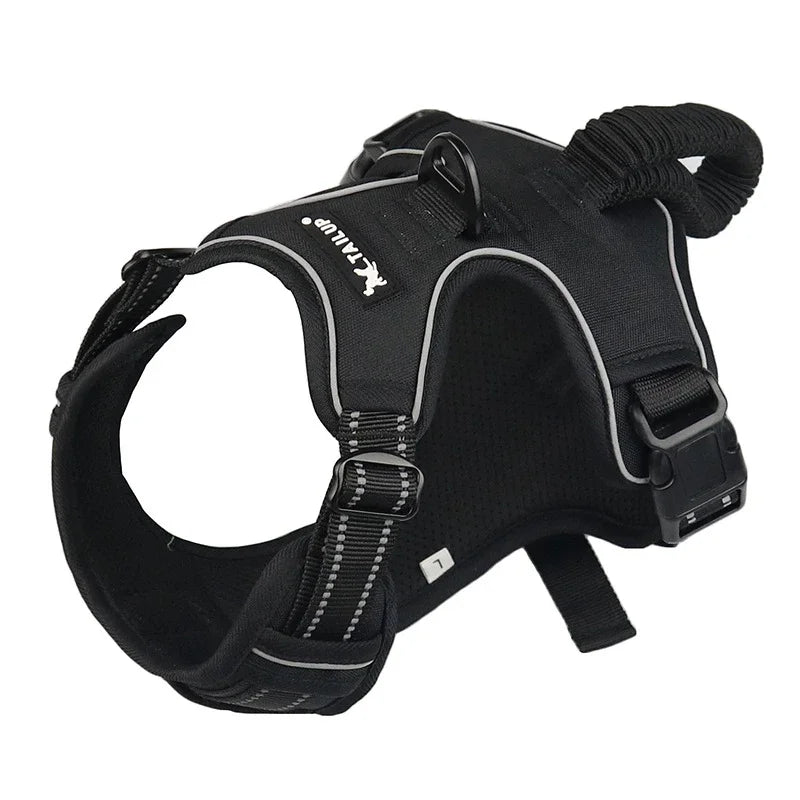 No-Pull Reflective Nylon Dog Harness for Strong Pullers