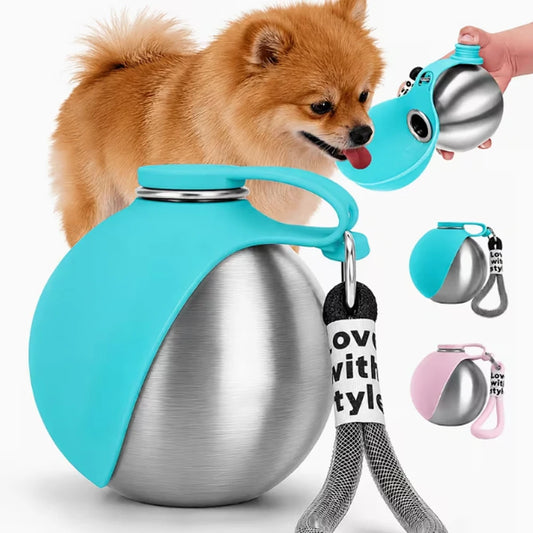 Portable Stainless Steel Travel Water Bowl for Dogs & Cats