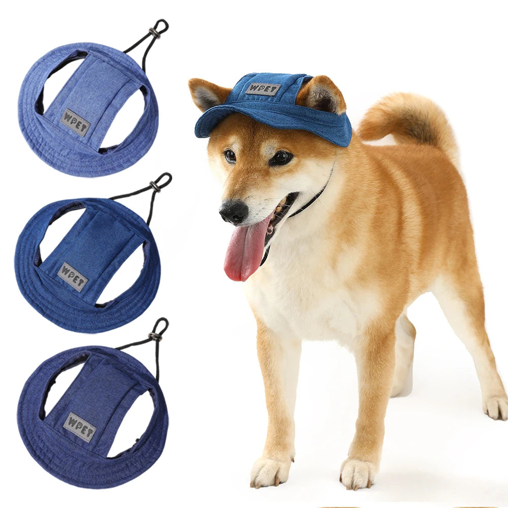 Washed Denim Dog Sun Hat
