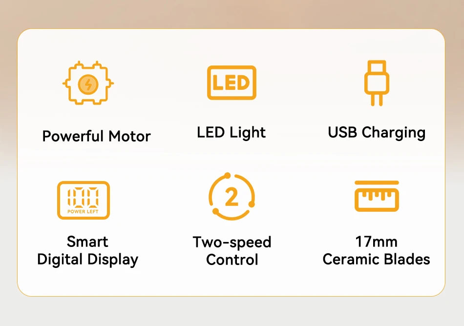 Tondeuse électrique rechargeable pour animaux de compagnie avec lumière LED