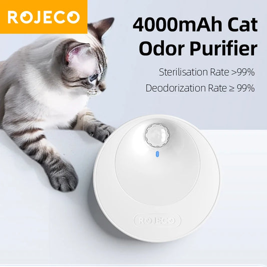 Smart Cat Litter Deodorizer - Automatic Odor Purifier with 4000mAh Battery