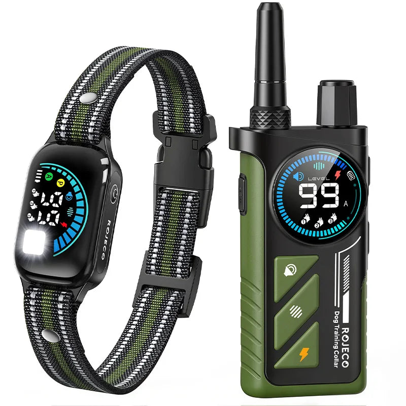 Collier de dressage pour chien avec télécommande 1000m, vibrations et anti-aboiements