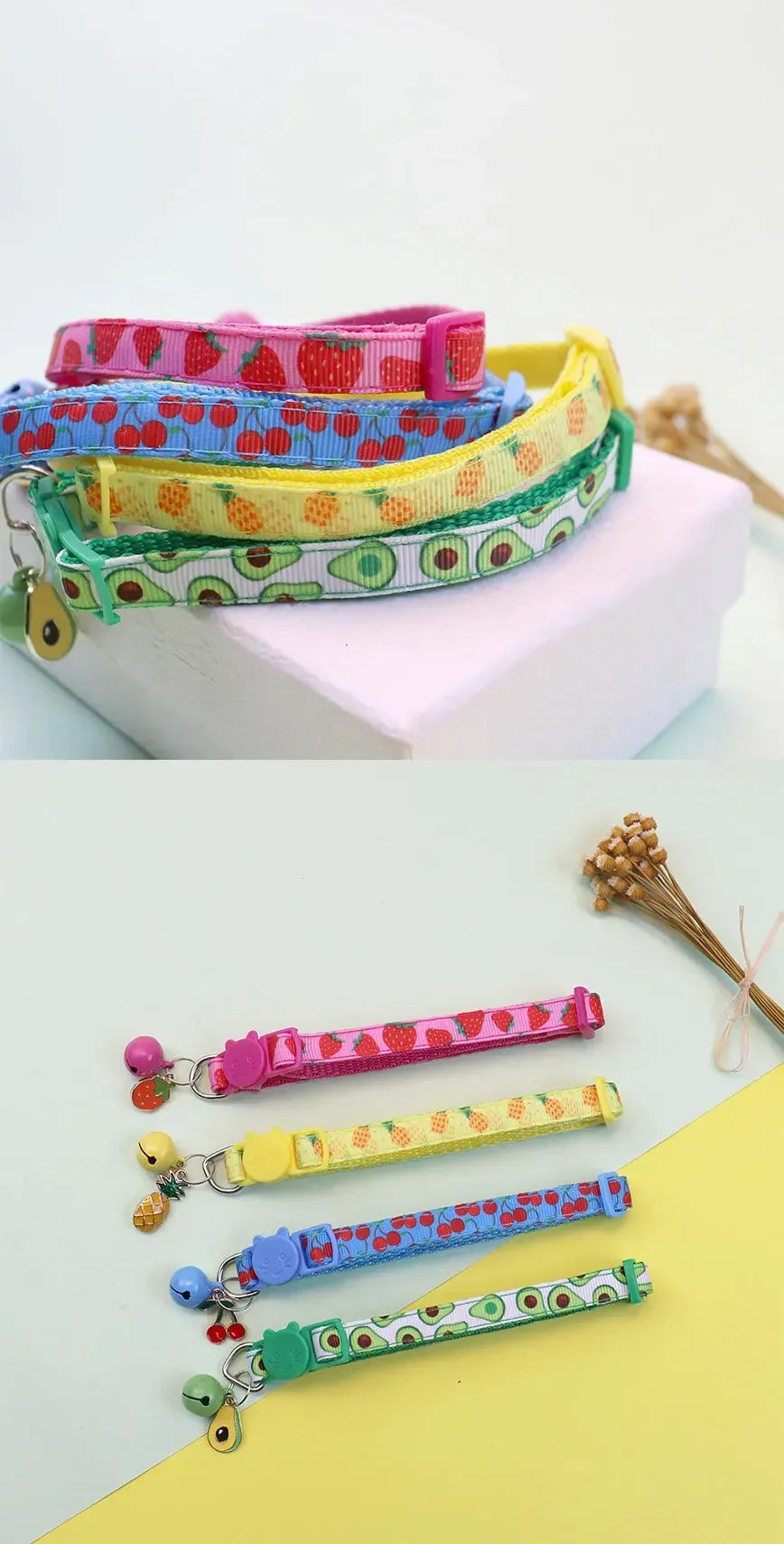 Fruit-Themed Pet Collar with Bell