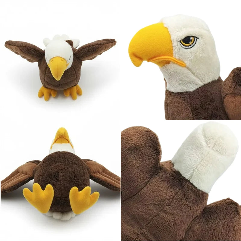 Bald Eagle Squeaky Plush Dog Toy – Large Fleece Chew Toy for Dogs