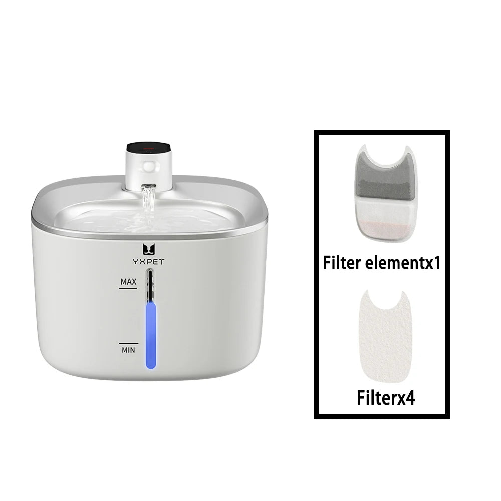 4L Stainless Steel Wireless Pet Water Fountain with Motion Sensor