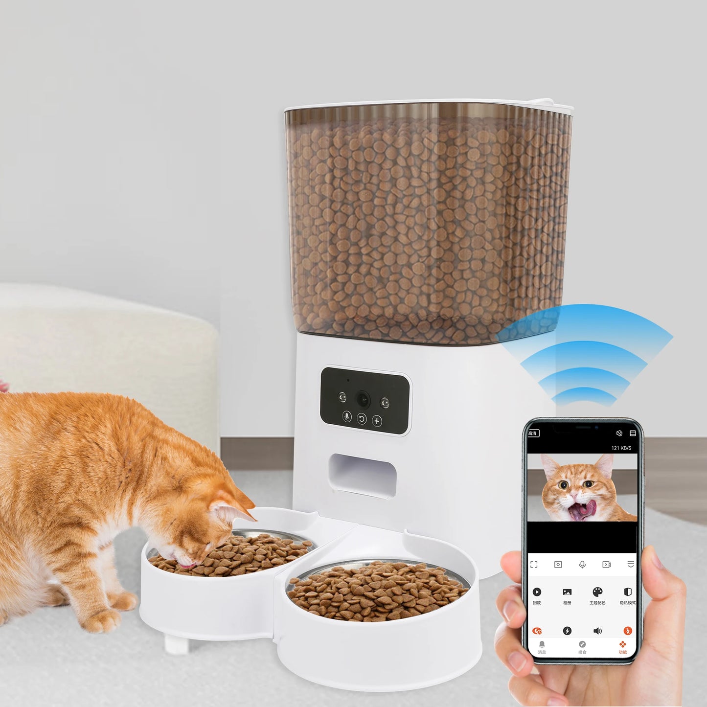 5L Smart WiFi Pet Feeder with Camera – App-Controlled Automatic Food Dispenser for Cats & Dogs