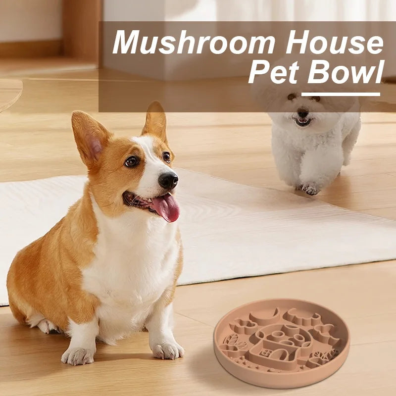 Mushroom Dog Slow Feeder & Licking Bowl