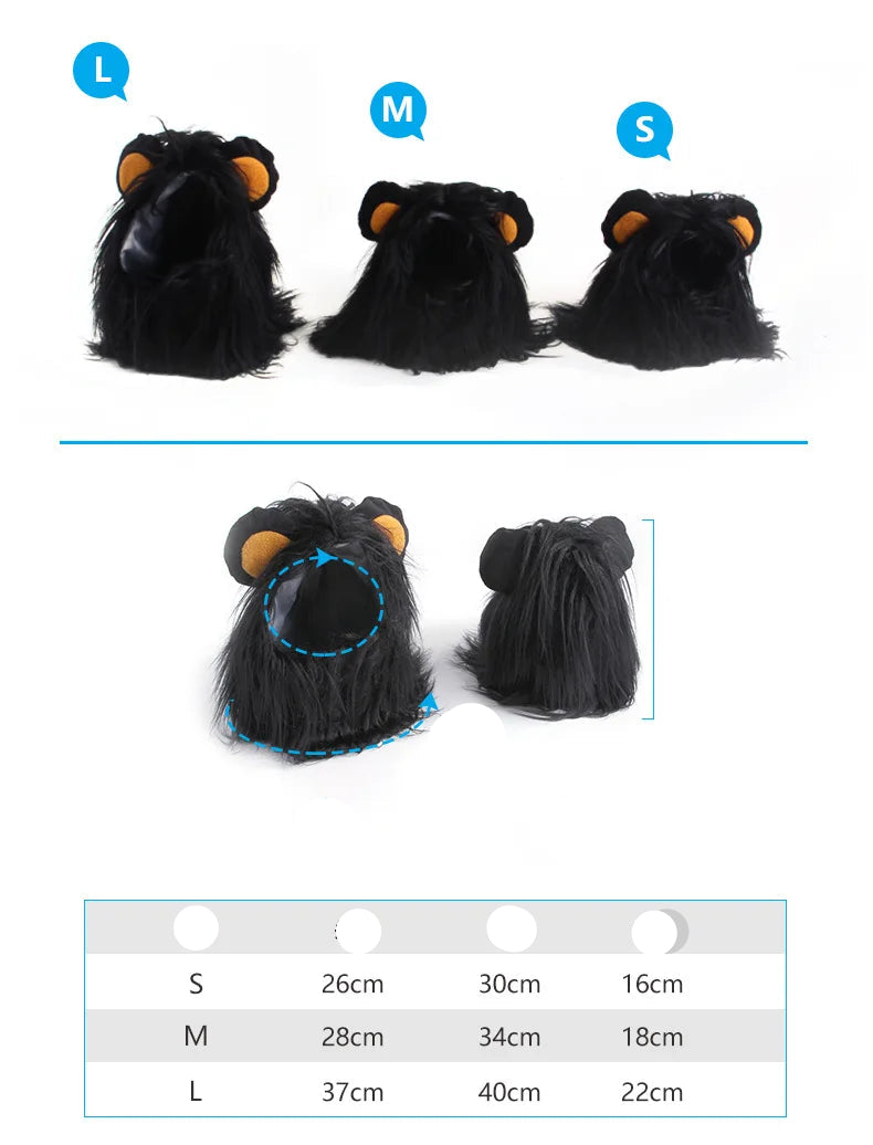 Lion Mane Headgear Costume for Dogs and Cats