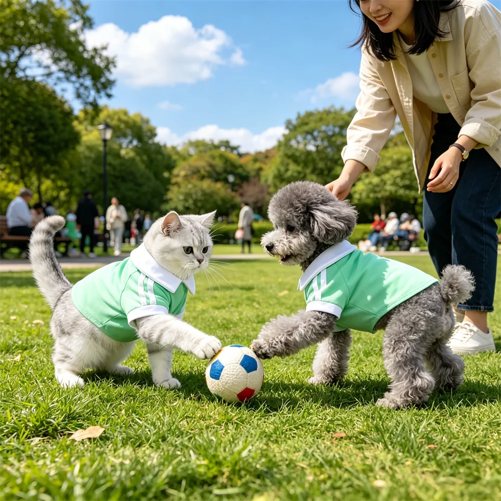 Striped Sport Polo T-Shirt for Cats & Small Dogs