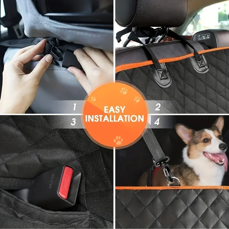 Waterproof Dog Hammock Car Seat Cover | Scratch-Resistant Pet Back Seat Protector