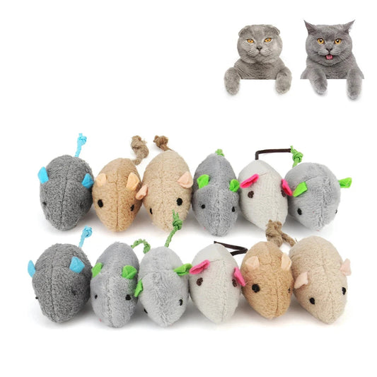 Catnip Plush Mouse Cat Toys — 12 Pack
