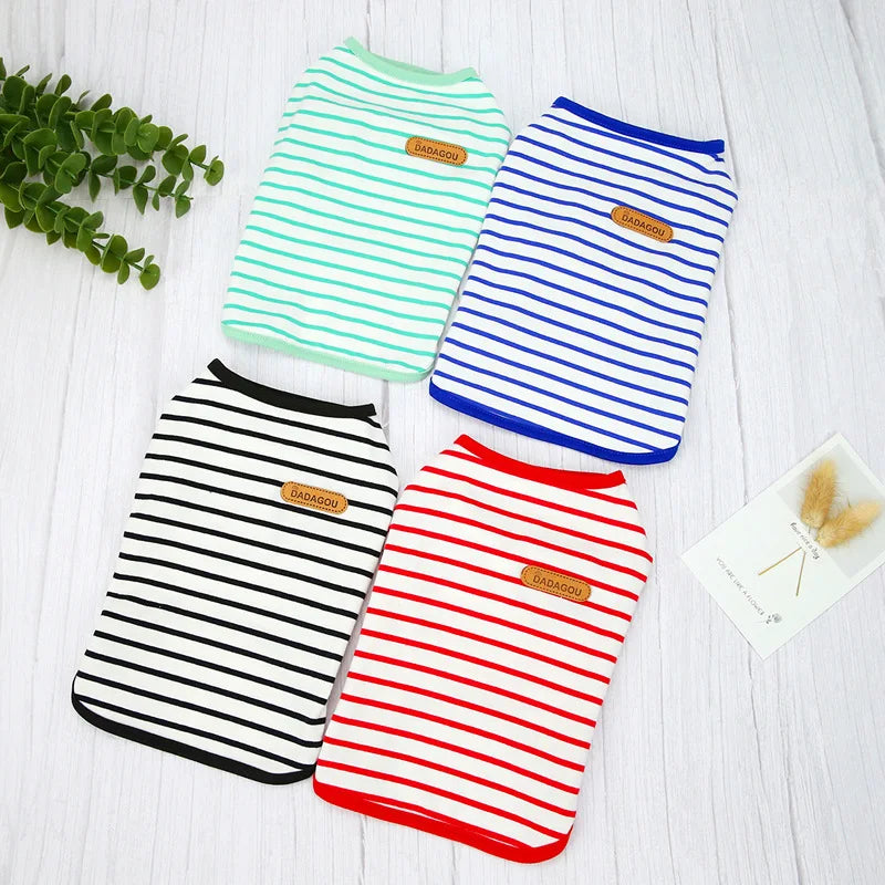 Classic Stripe Sleeveless Vest for Cats & Small Dogs