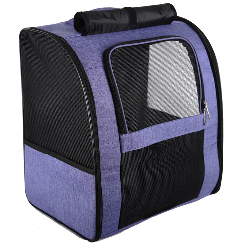 Foldable Breathable Pet Carrier Backpack – Shoulder Bag for Cats & Small Dogs