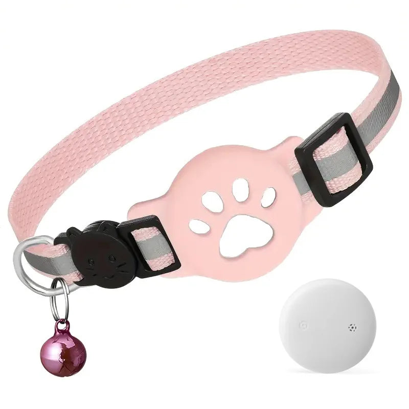 Reflective AirTag Pet Collar with Safety Buckle for Cats & Small Dogs