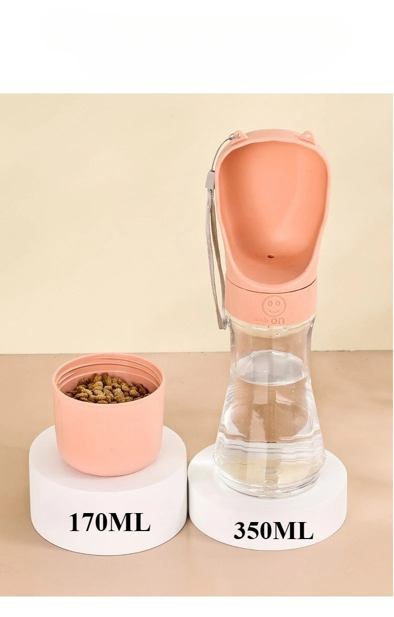 Bouteille d'eau portable pour chien avec gamelle intégrée